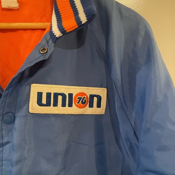Vtg 70s Union 76 Official Racing Jacket By King Jack Inc Button Snap - Picture 2 of 8
